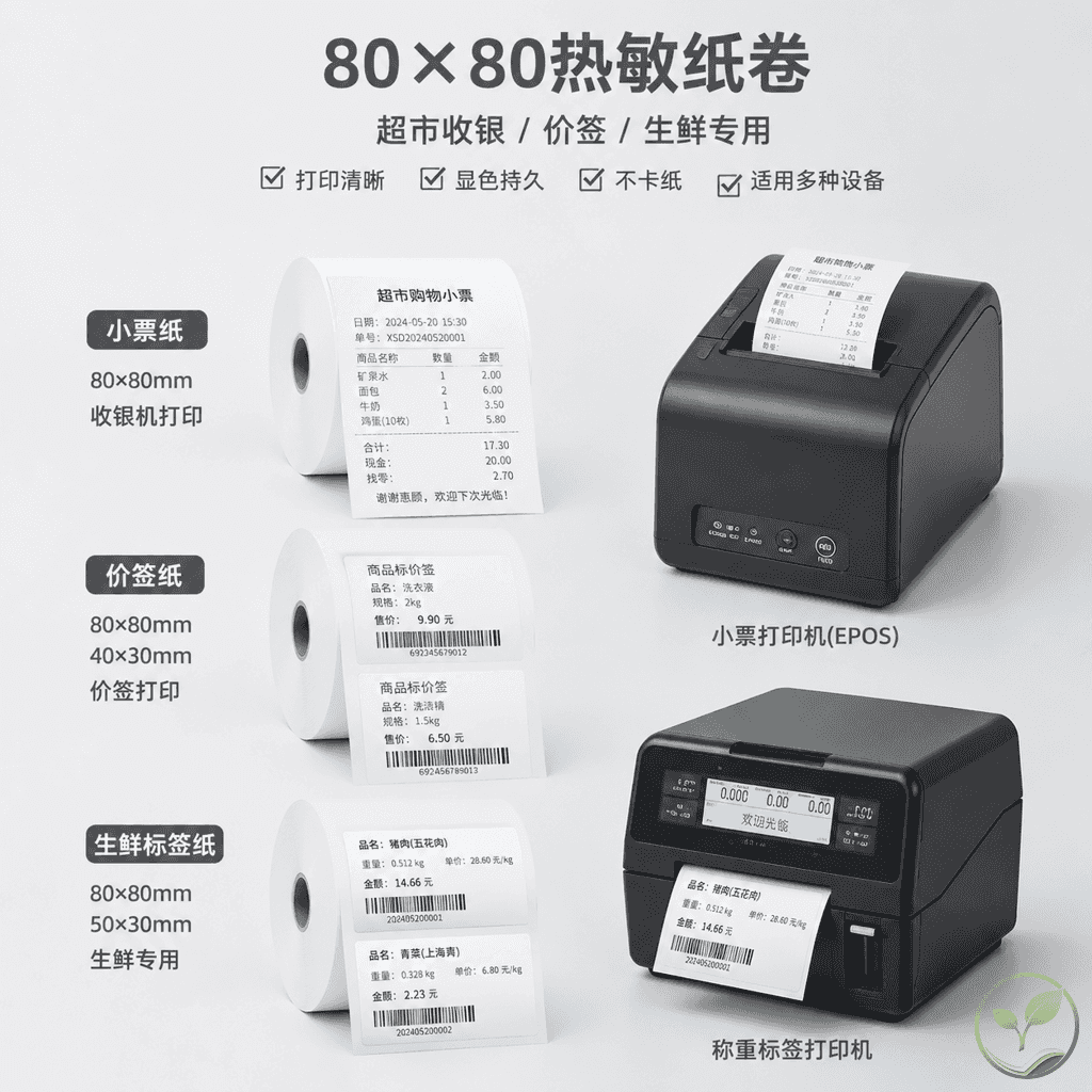 超市80×80热敏纸怎么选？收银与标签纸采购指南