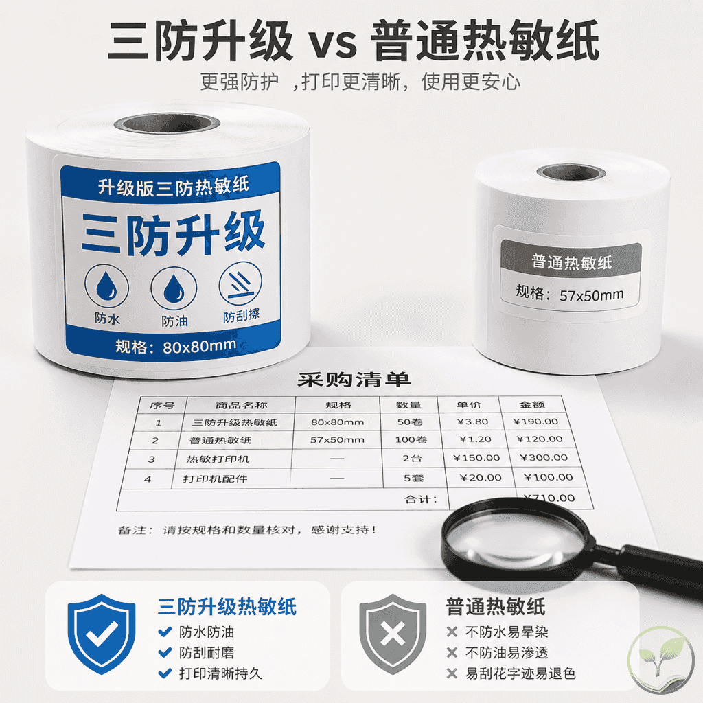 关于三防热敏纸产品升级的通知怎么选？采购前看这几点